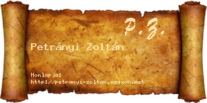 Petrányi Zoltán névjegykártya