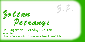 zoltan petranyi business card